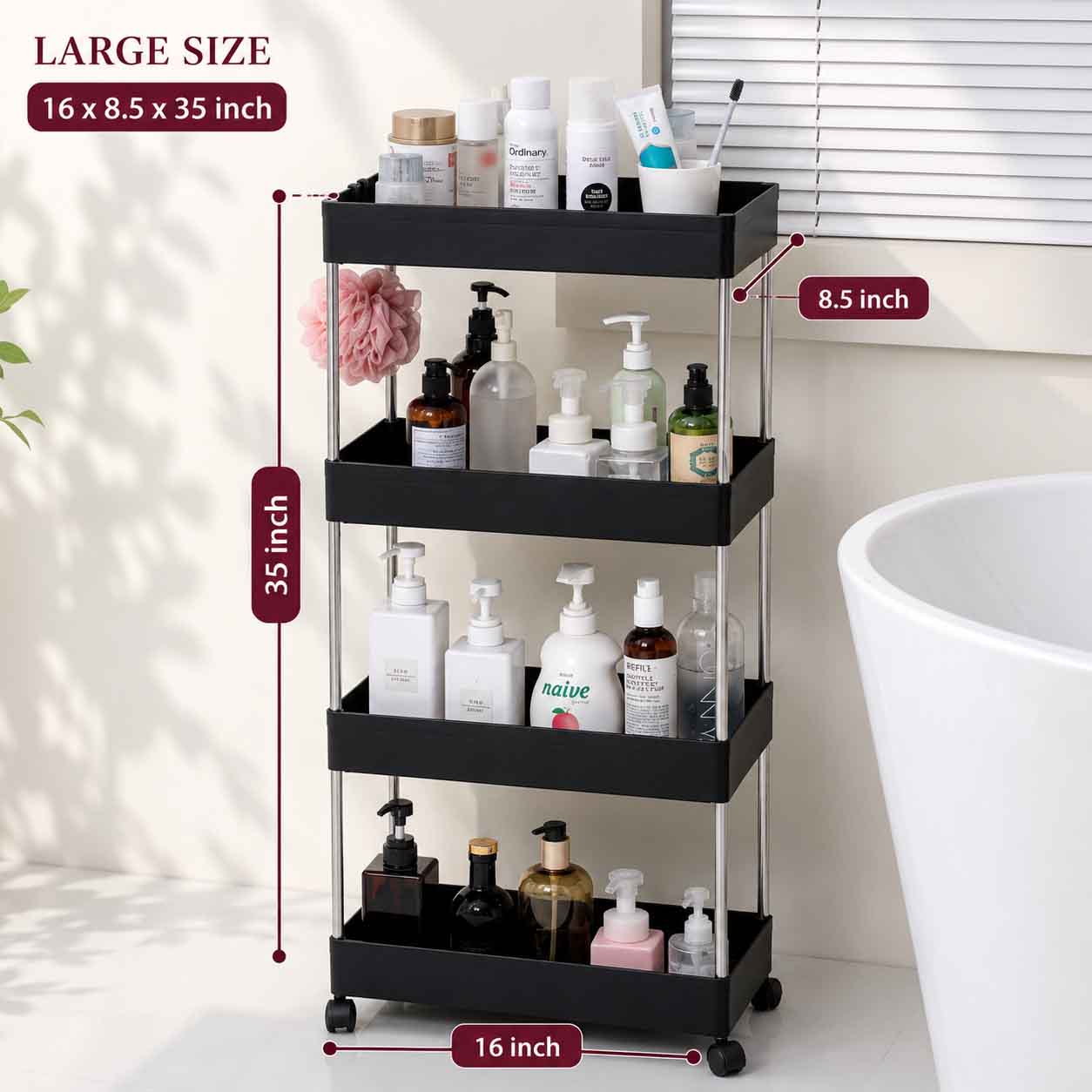Wide Multi Purpose Trolly Rack-White